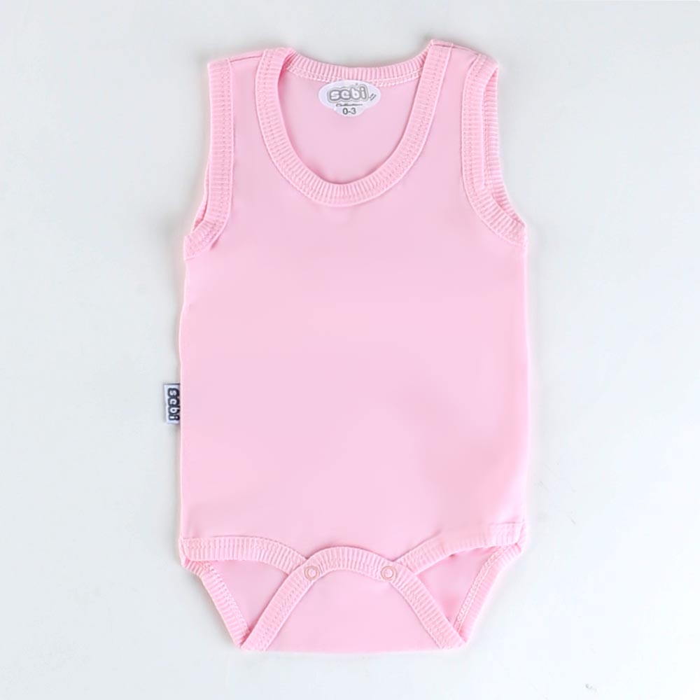 Strap Baby Bodysuit 0-12 Months Pink - 001.0155