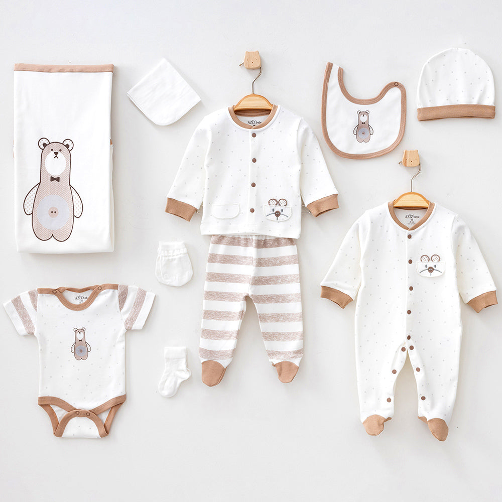 Stripe Pattern Hospital Outfit 10-Piece Set Newborn Baby Boys - 020.10295