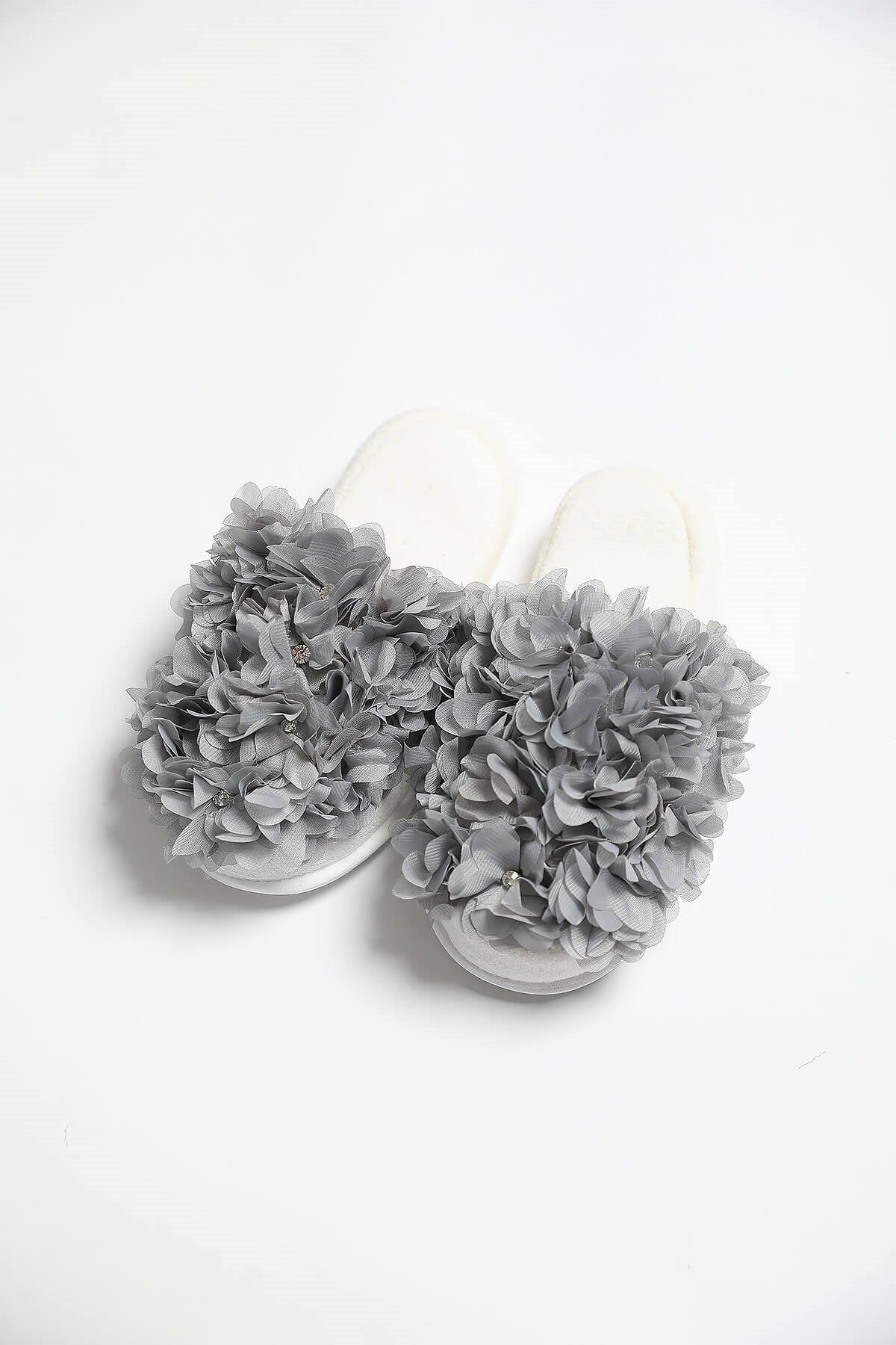 Shopymommy 75001 Azalea Flowered Maternity Slippers Grey
