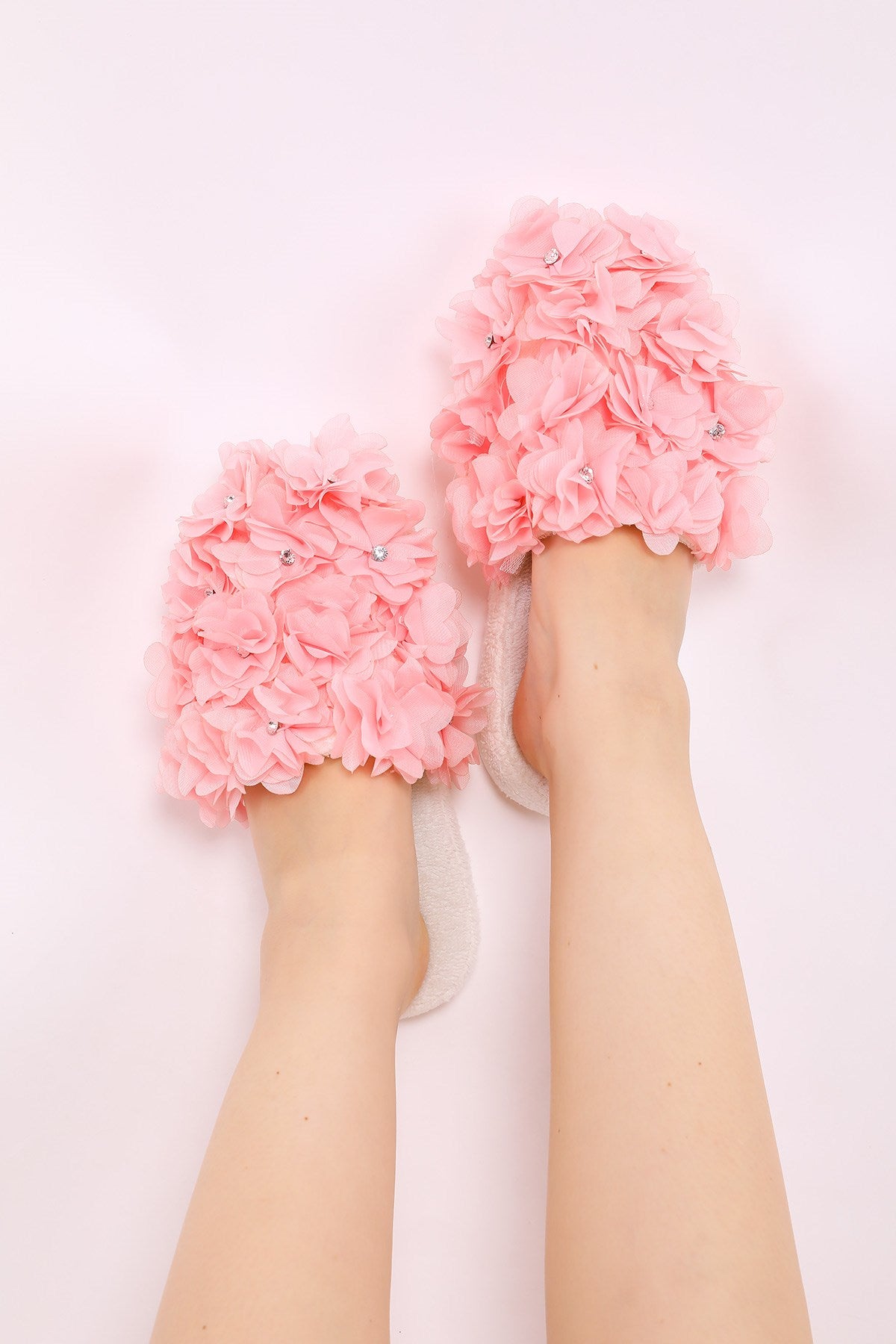 Shopymommy 75001 Azalea Flowered Maternity Slippers Pink