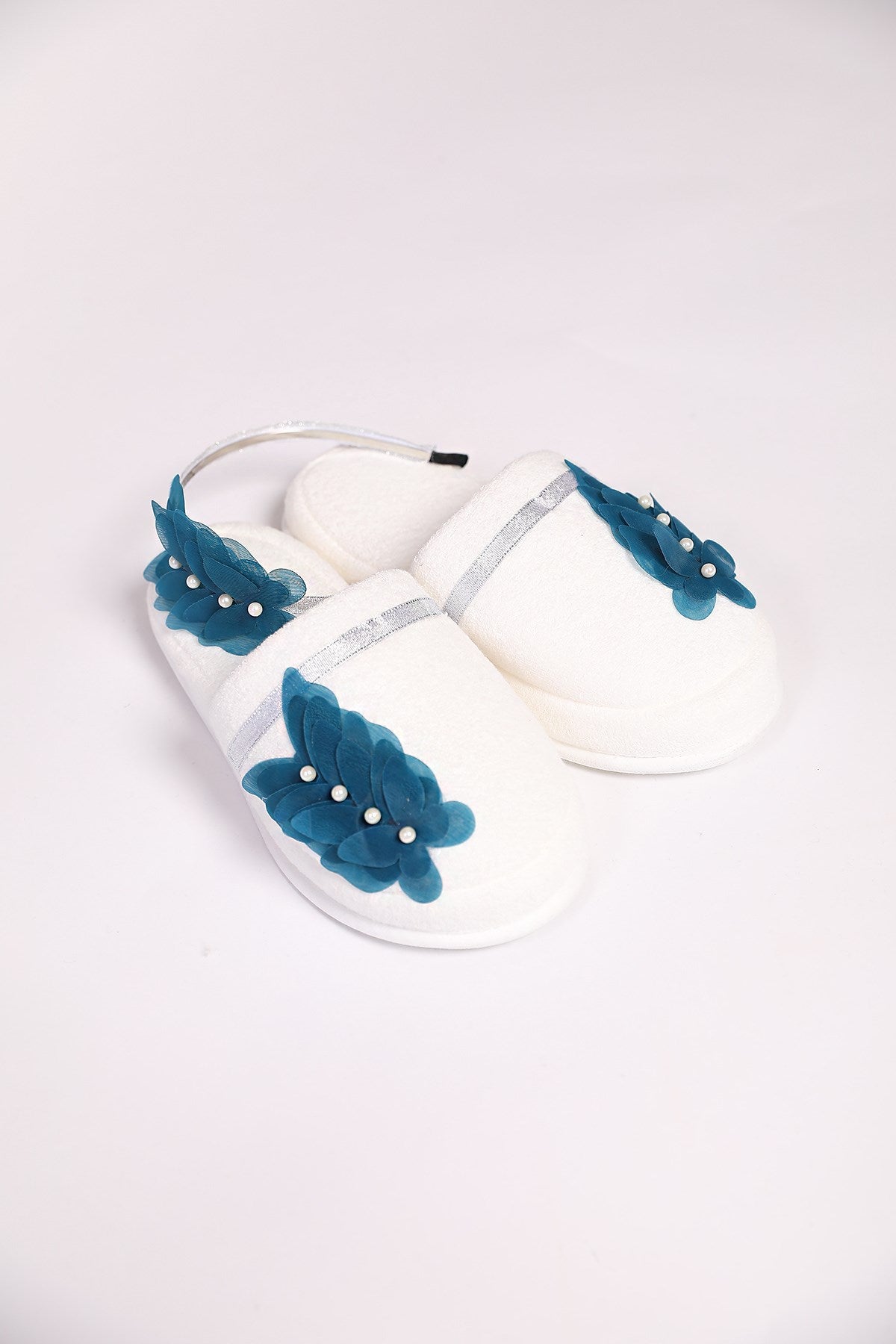 Shopymommy 757102 Butterfly Maternity Crown & Maternity Slippers Set Petrol