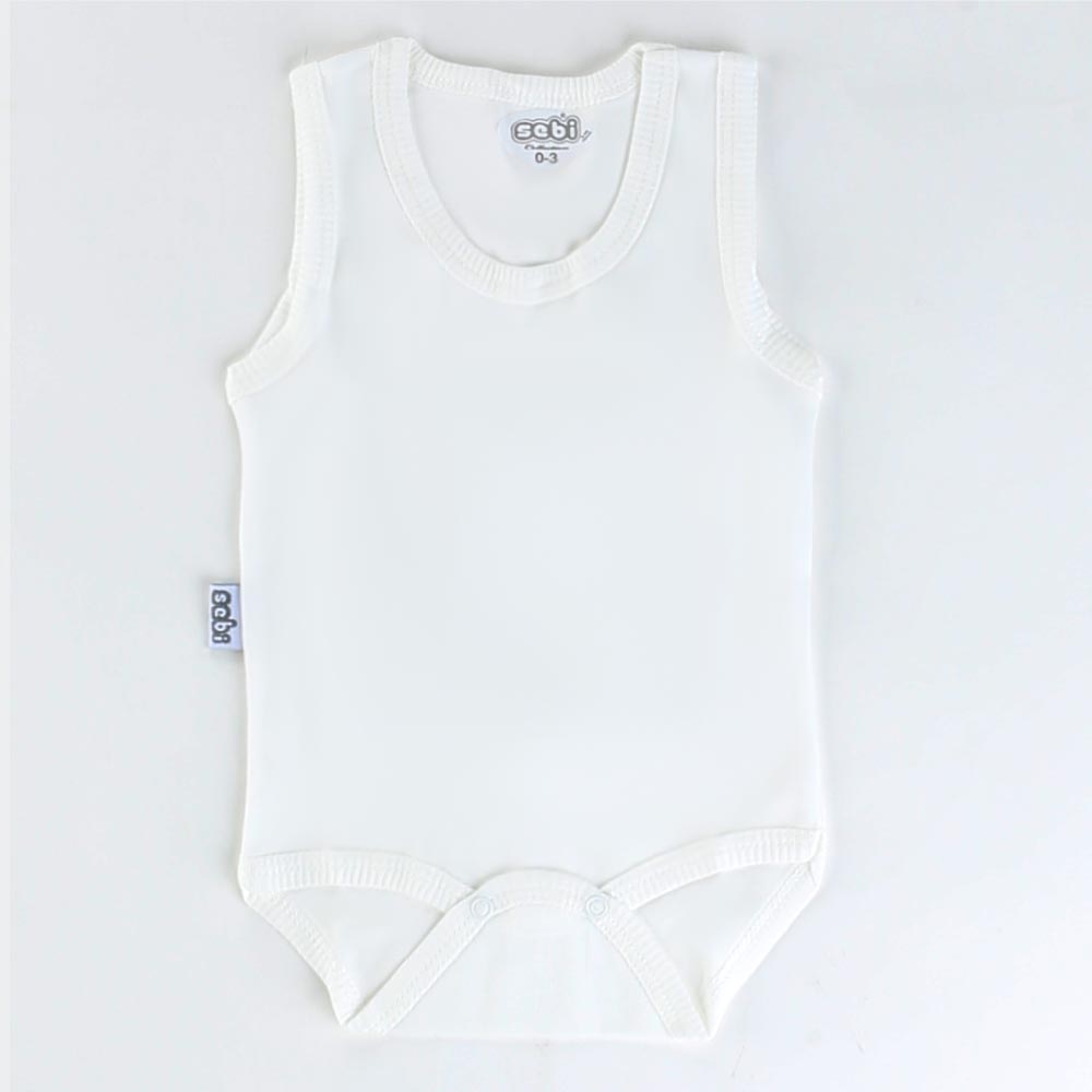 Strap Baby Bodysuit 0-12 Months Ecru - 001.0155