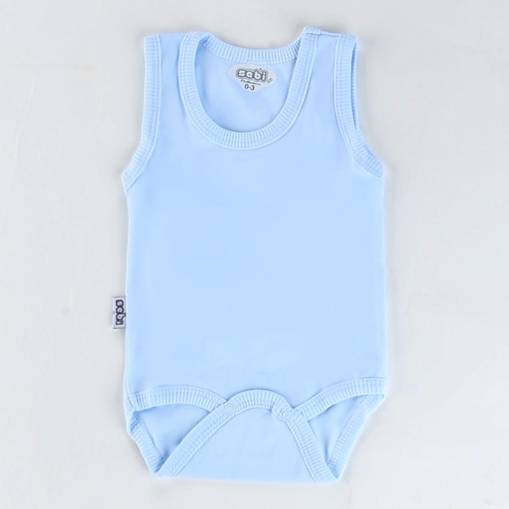 Strap Baby Bodysuit 0-12 Months Blue - 001.0155