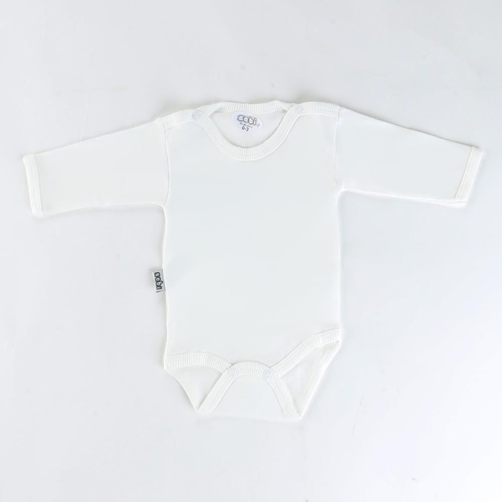 Long Sleeve Baby Bodysuit 0-12 Months Ecru - 001.0157