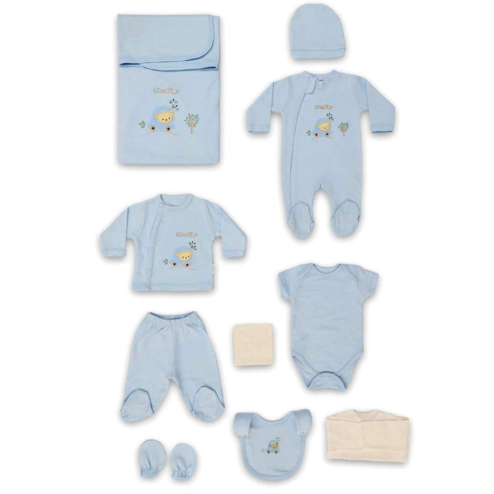 Bear Themed Hospital Outfit 10-Piece Set Newborn Baby Boys - 047.10073.01