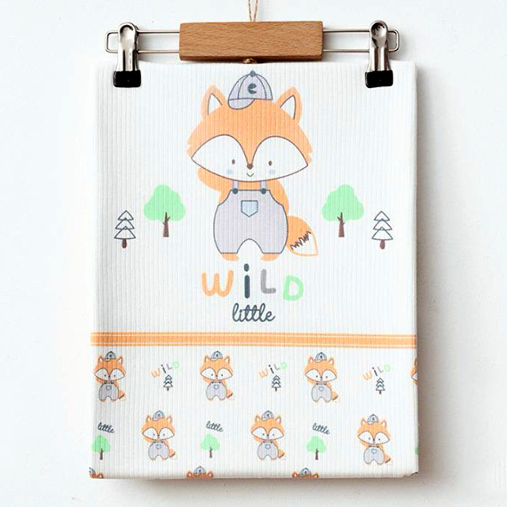 Fox Patterned Knit Baby Blanket - 239.1012