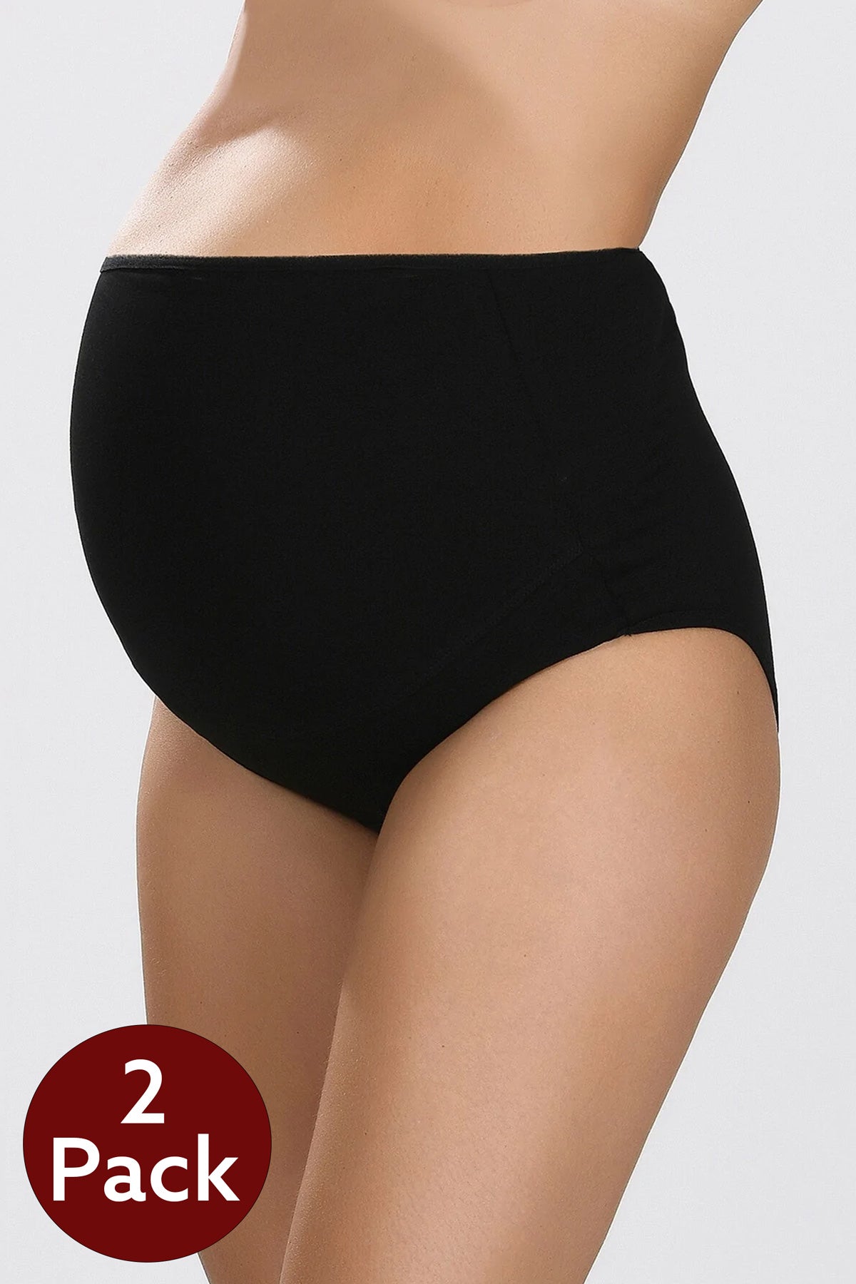Shopymommy - 2-Pack Cotton Maternity Panties Black - 540