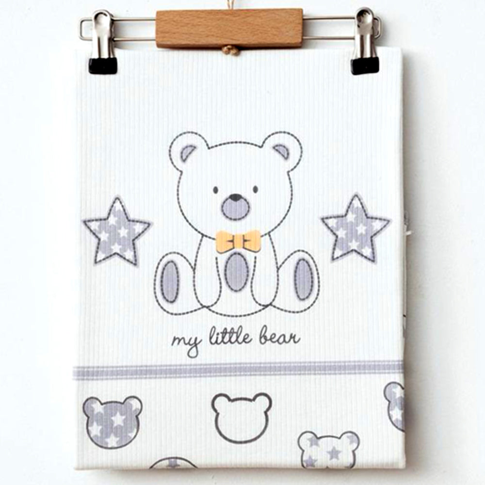 Star and Bear Themed Patterned Baby Boy Blanket - 239.1011