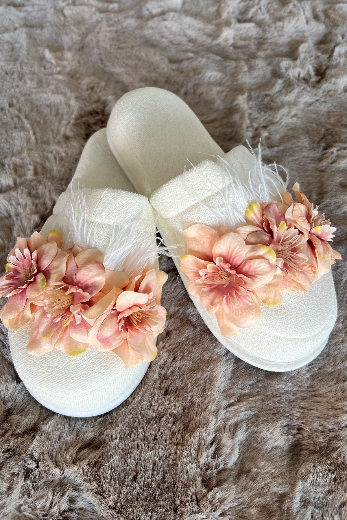 Shopymommy 75004 Water Lily Flowered Maternity Slippers Salmon