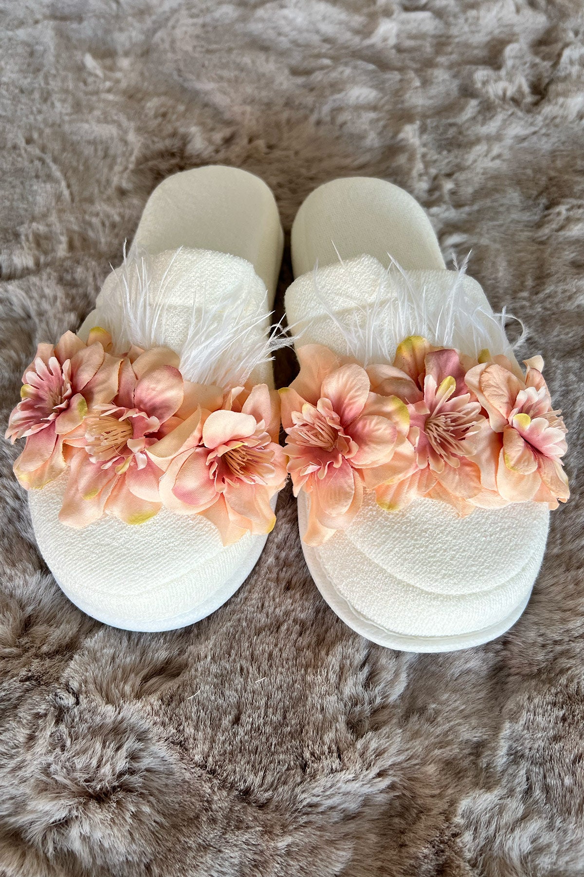 Shopymommy 75004 Water Lily Flowered Maternity Slippers Salmon