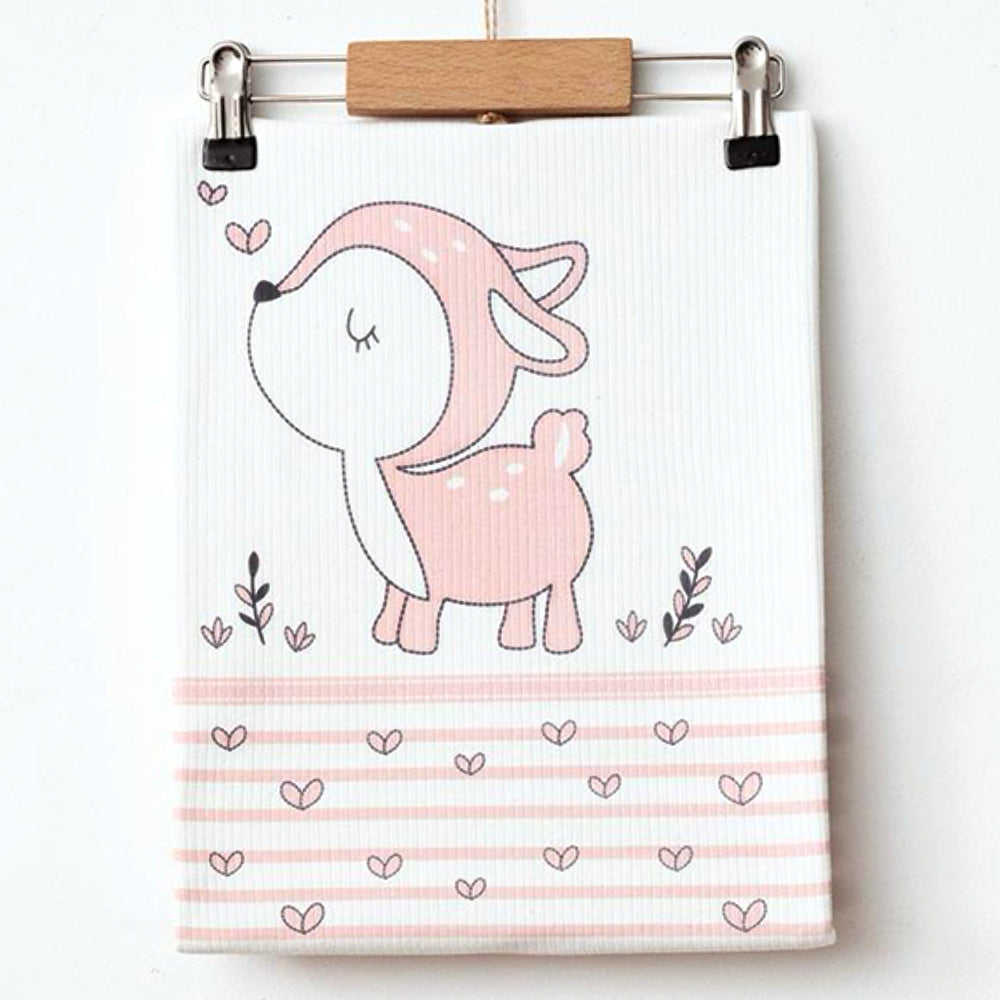 Deer Patterned Knit Baby Girl Blanket - 239.1006