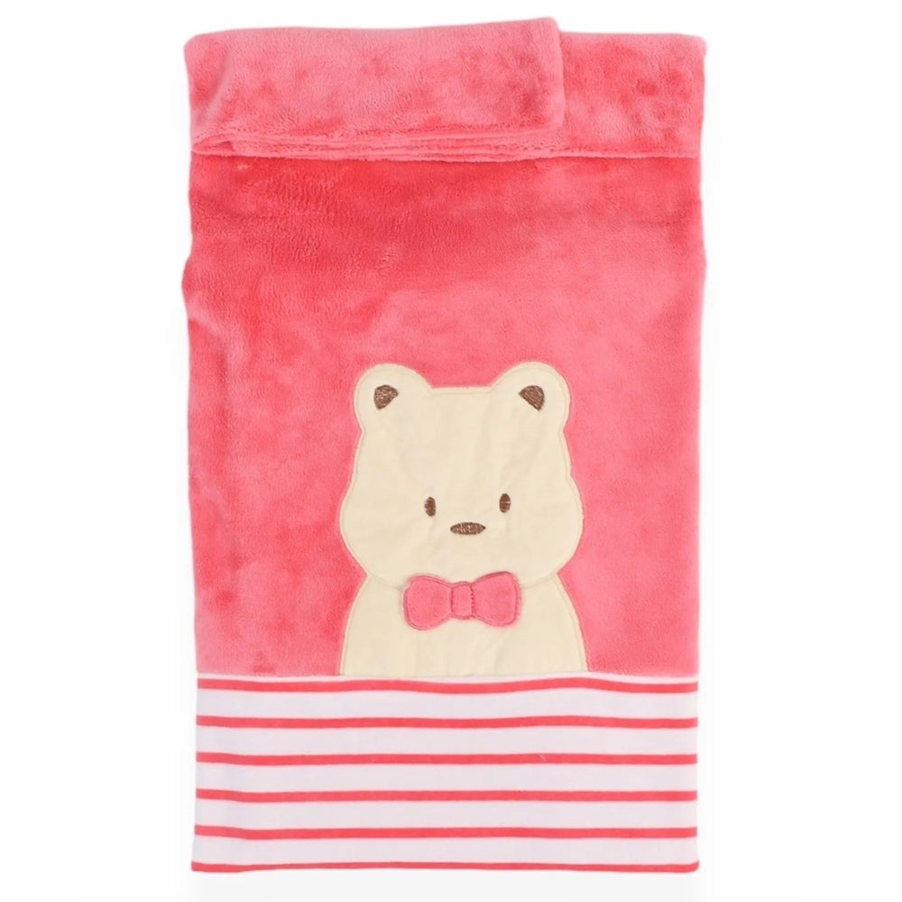 Bowtie Bear-Themed Baby Blanket For Girls Fuchsia - 047.95079.16