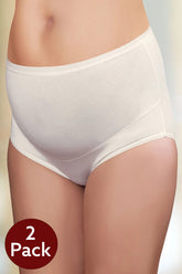 Shopymommy - 2-Pack Lycra Single Jersey Bato Maternity Panties White - 142