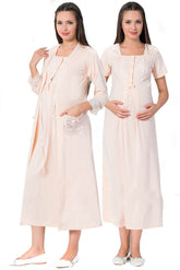 Shopymommy 26204 Maternity & Nursing Nightgown With Robe