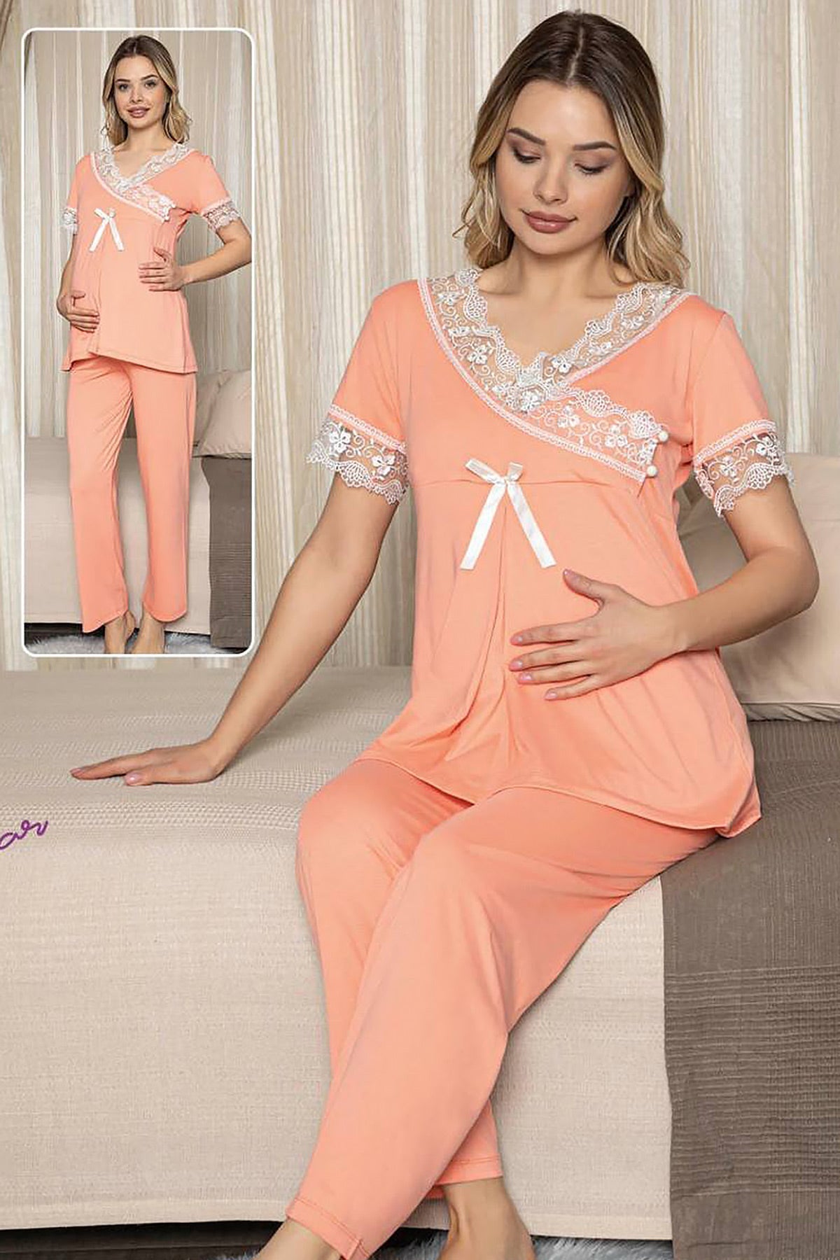 Shopymommy 47189 Maternity & Nursing Pajamas