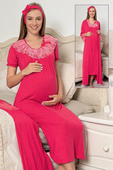 Shopymommy 48125 Maternity & Nursing Nightgown With Robe