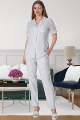 Shopymommy 5144 Woven Maternity & Nursing Pajamas Pink
