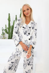 Shopymommy 55307 Adore Maternity & Nursing Pajamas Ecru