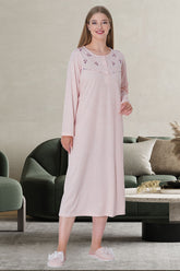 Shopymommy 5739 Melange Plus Size Maternity & Nursing Nightgown Pink