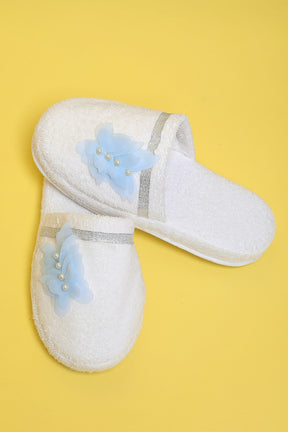 Lht 17049 Blue Butterflies Maternity Slippers
