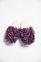 Lht 17092 Purple Dense Flower Pregnant Slippers