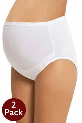 Shopymommy 1003 2-Pack Cotton Maternity Panties White